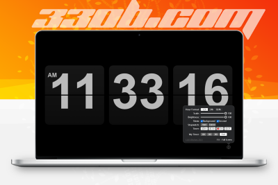 精美多功能翻页时钟单页HTML源码-330B模板网