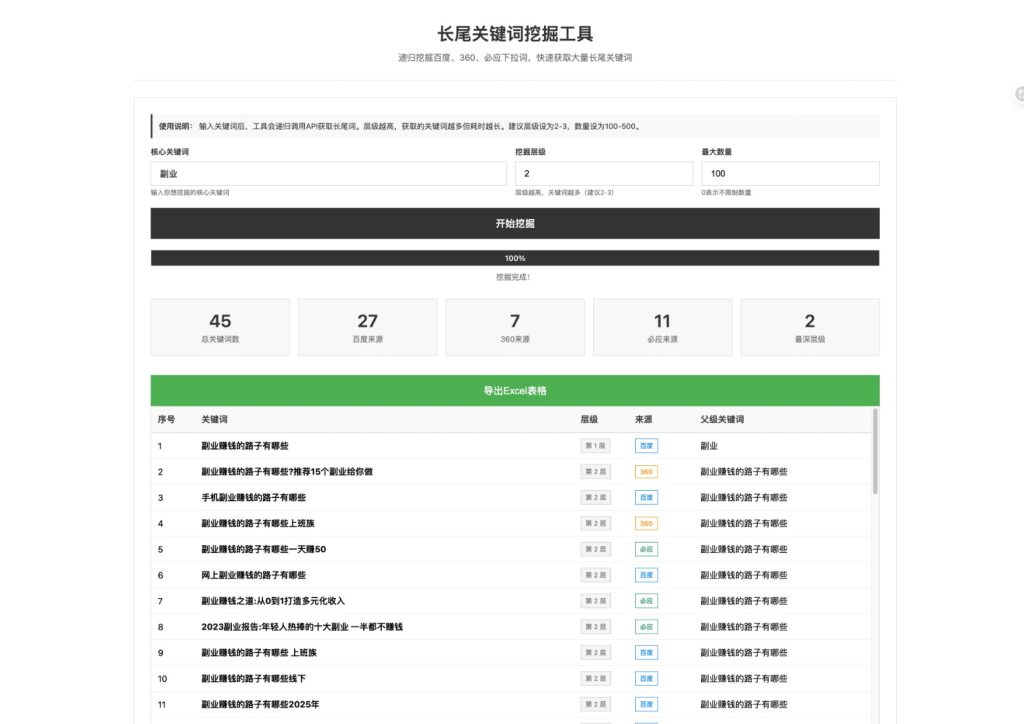图片[1]-最新SEO长尾关键词挖掘工具源码-330B模板网